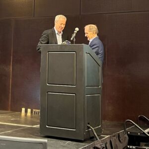 Jerre Stead accepts the Arizona Alzheimer’s Consortium John Theobald Memorial Community Service Award