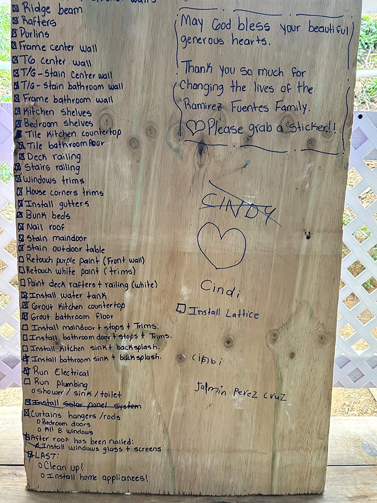 Todo list written on wooden plank